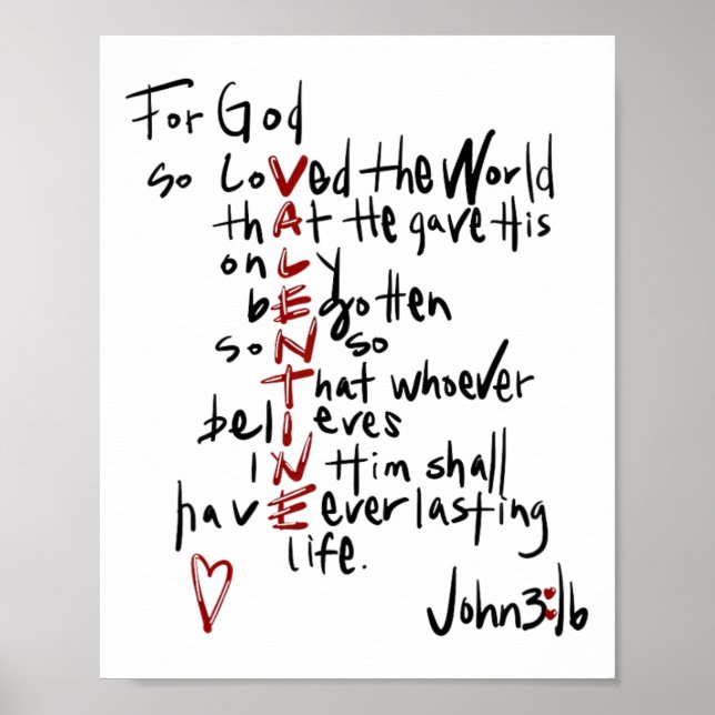 For God So Loved The World Bible Verse Jesus Is My Poster (Front)