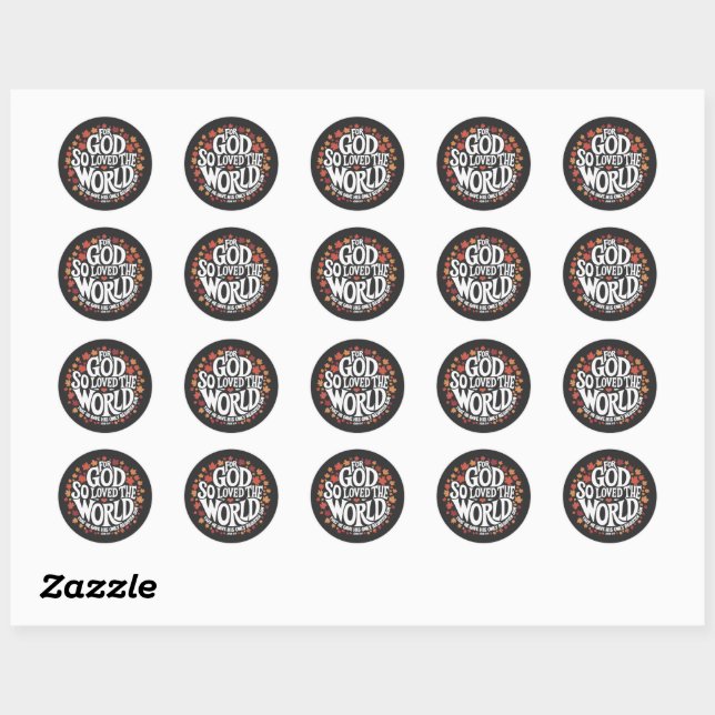 For God So Loved the World Classic Round Sticker (Sheet)
