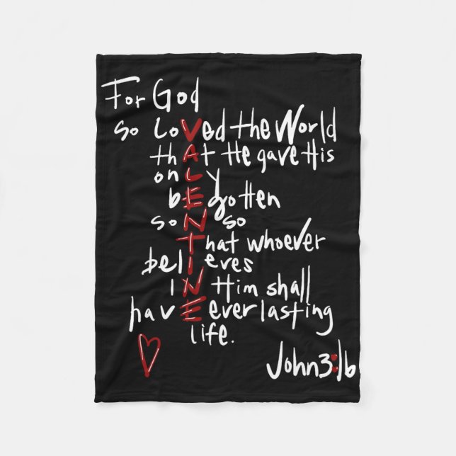 For God So Loved The World Jesus Is My Valentine  Fleece Blanket (Front)