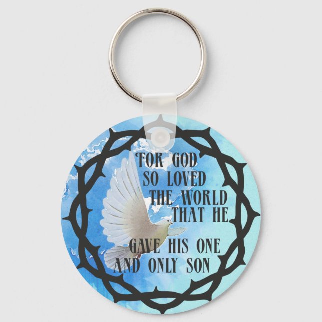 For God So Loved the World  Key Ring (Front)
