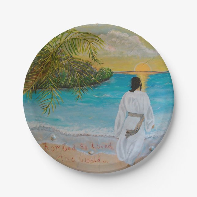 "For God So Loved The World" Paper Plates (Front)