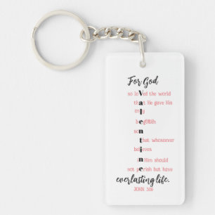 For God So Loved The World Personalised Gift Key Ring