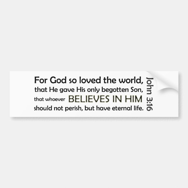 For God So Loved (white, version 2) Bumper Sticker (Front)