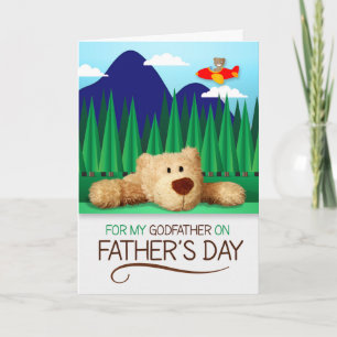 for Godfather father's Day Teddy Bear Mountain Card