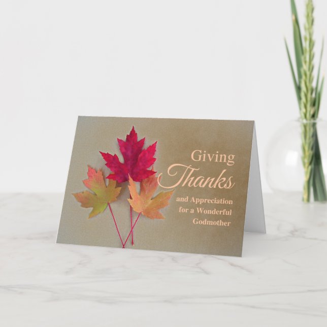 For Godmother Thanksgiving Giving Thanks Card (Front)