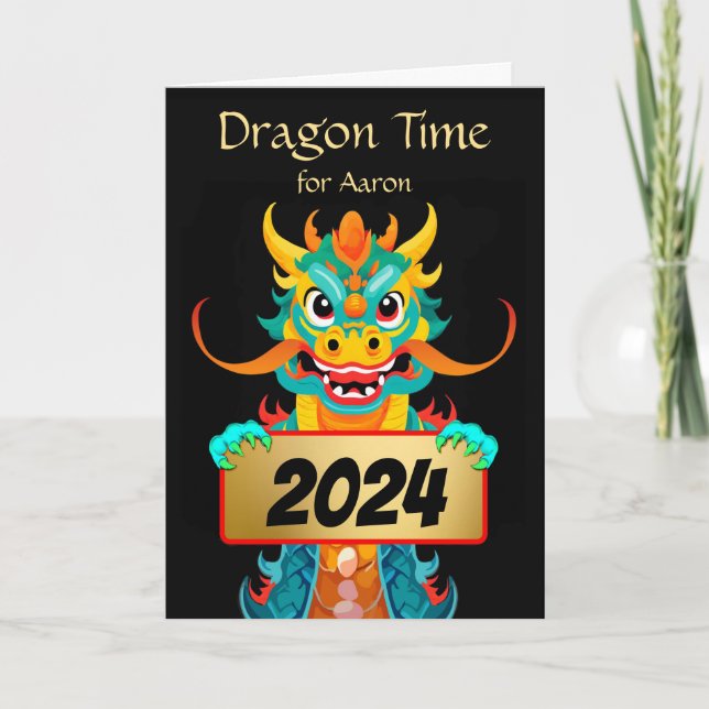 For Godson Chinese New Year of the Dragon Holida Holiday Card (Front)