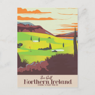 'For Golf' Northern Ireland Travel poster Postcard