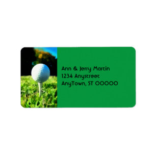 for golfers golf ball design art on green  label