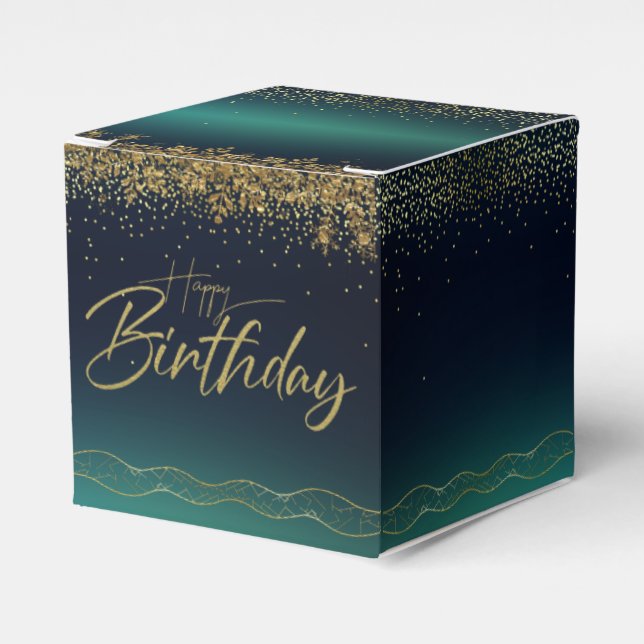 for gradient turquoise favour box (Front Side)