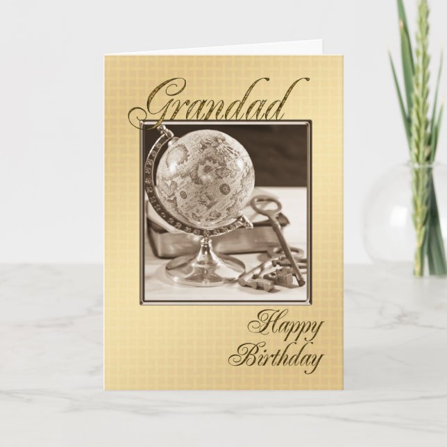 For Grandad, a traditional birthday card (Front)