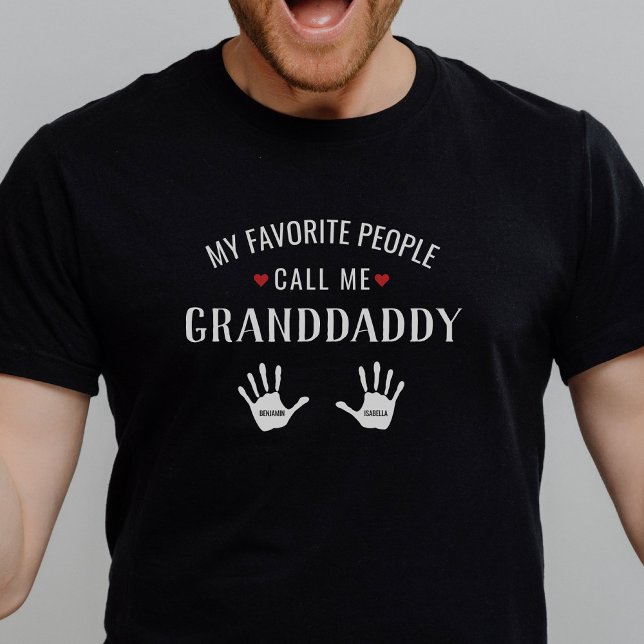 For GrandDad with 2 Grandkids Names Personalised T-Shirt (Creator Uploaded)