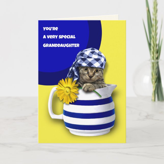 For Granddaughter on Mother's Day. Cute Kitten Card (Front)