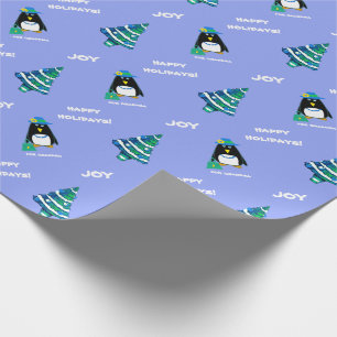 For Grandma at Christmas. Fun Lady Penguin Wrapping Paper