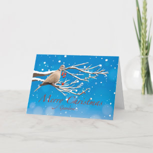For Grandma Christmas with Dove in Winter Tree Holiday Card