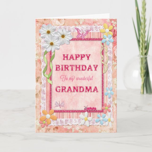 For Grandma, craft birthday card (Front)