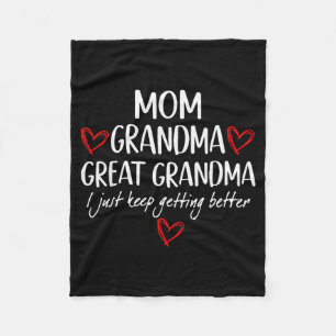 For Grandma From Grandkids Mom Grandma Great Grand Fleece Blanket