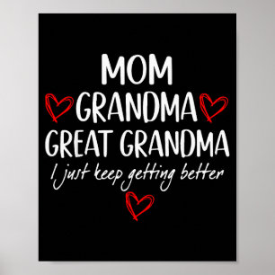 For Grandma From Grandkids Mom Grandma Great Grand Poster