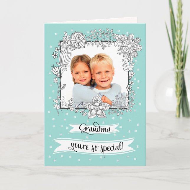 For Grandma on Mother's Day. Custom Photo Card (Front)