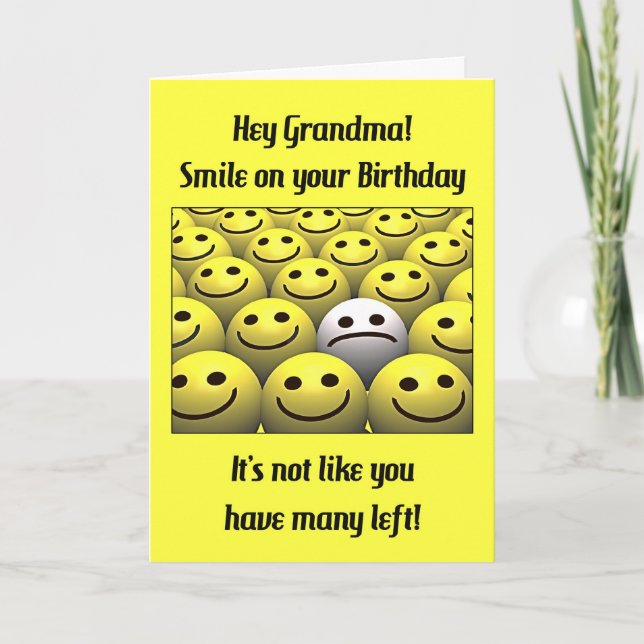 For Grandma, smile on your birthday! Card (Front)