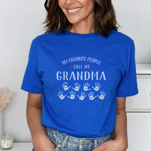 For Grandma with Grandkids Names Personalised T-Shirt