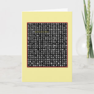 For grandma, Wordsearch birthday card