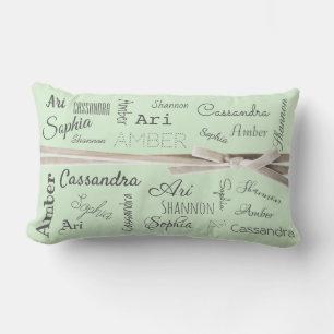 For Grandmother   Grandchildren Names Collage (5) Lumbar Cushion