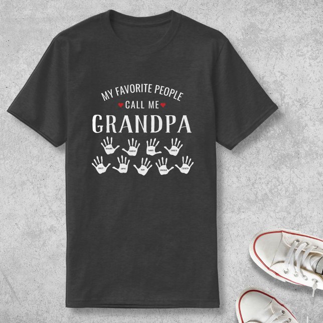 For Grandpa with Grandkids Names Personalised T-Shirt (Creator Uploaded)