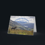 For Grandson a horse and landscape birthday card<br><div class="desc">A horse stands gazing at a stunning landscape with a lake in the distance. A view from the Lake District in the UK.</div>
