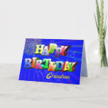 For grandson, Bright bubbles birthday card<br><div class="desc">A rainbow of colourful letters for a happy birthday card</div>