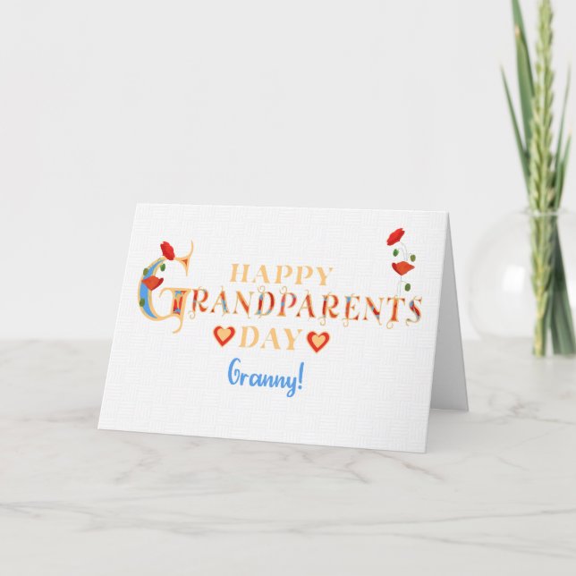 For Granny Grandparents Day with Red Poppies Card (Front)
