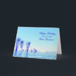 For Great Grandson, a peaceful water birthday card<br><div class="desc">A tranquil water scene with blue water and plants.</div>