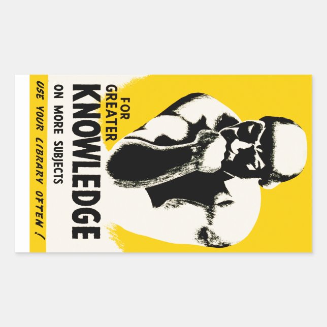 For Greater Knowledge Rectangular Sticker (Front)