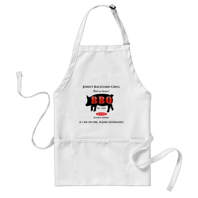 For Guys Home Backyard Grilling Cooking Apron (Front)