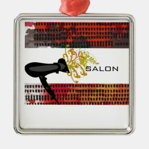 For Hair Stylist Abstract Blowing Flowers Dryer Metal Tree Decoration