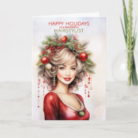 for Hair Stylist Christmas Hairdo in Red and Green