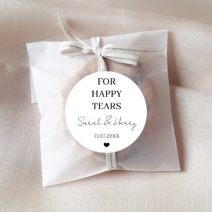 For Happy Tears Modern Wedding Favours Stationery Classic Round Sticker