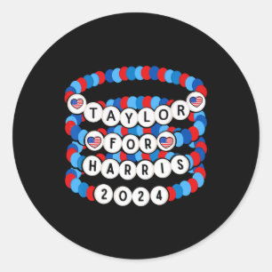 For Harris 2024 Charm Bracelet Support Kamala Harr Classic Round Sticker