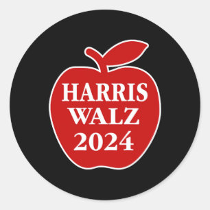 For Harris Walz 2024 Back To School Classic Round Sticker