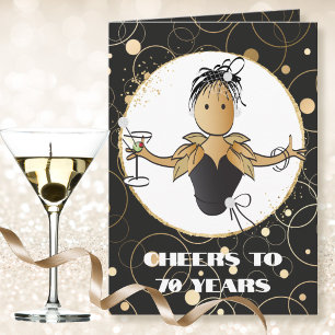 For Her Any Age Dramatic Bold 70th Birthday Card