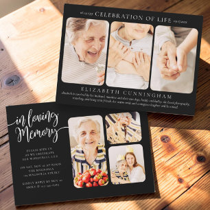 For Her Celebration of Life Modern Simple Photo Invitation
