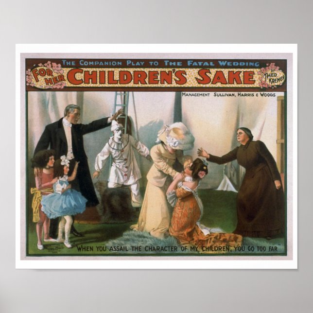 For Her Children's Sake Vintage Theatre Poster (Front)