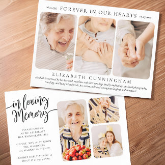 For Her Forever in our Hearts Modern Simple Photo Invitation