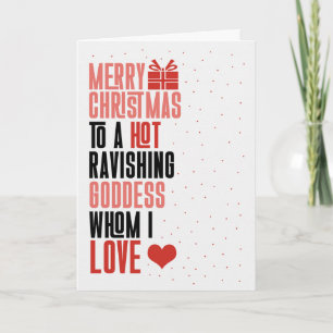 For Her Hot Ravishing Goddess Romantic Christmas Holiday Card