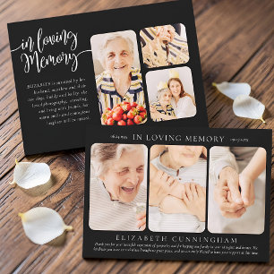 For Her In Loving Memory Modern Simple Photo Thank You Card