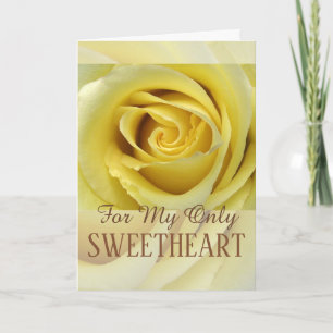 For Her Love Theme Yellow Rose Petals Up Close Card