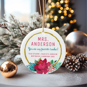 For Her My Favorite Teacher Christmas Gift Ceramic Tree Decoration