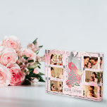 For Her Pink Christmas Photo Memory Keepsake Block<br><div class="desc">Photo display for her with a Holiday Season theme and a 6 photos collage. Introducing the perfect gift that captures the essence of magic and nostalgia, specially designed for her. This Photo Block Gift is a treasure trove of memories, bathed in a soft pastel pink background that evokes feelings of...</div>