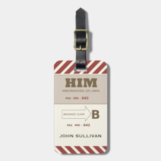 For HIM A Baggage Claim Retro Look Luggage Tag