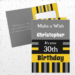 For him add name grey special 30th birthday card