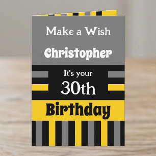 For him add name grey special 30th birthday card